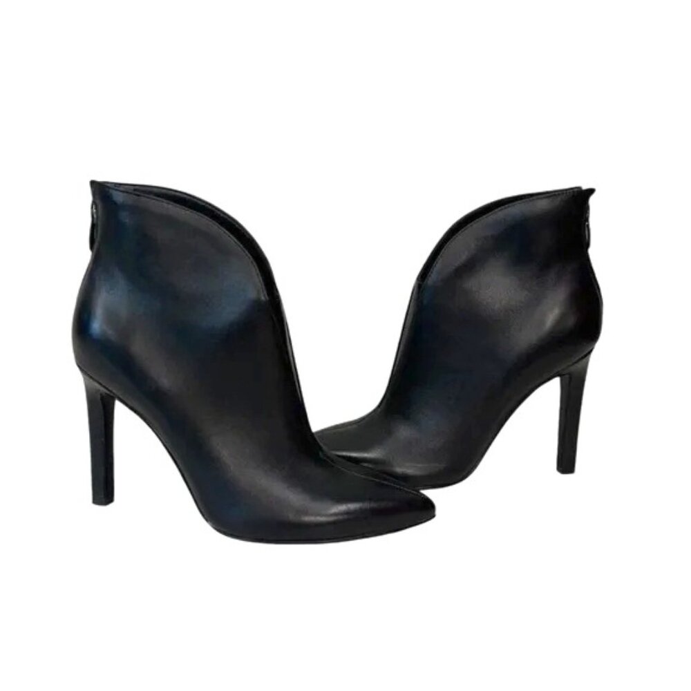 Nine West Danie Black Leather Dress Booties
